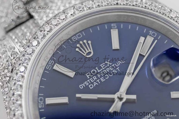 TWF Dial Edition Full Markers SS 1:1 Blue on Best A2824 Bracelet Stick Datejust Diamonds 41 0210